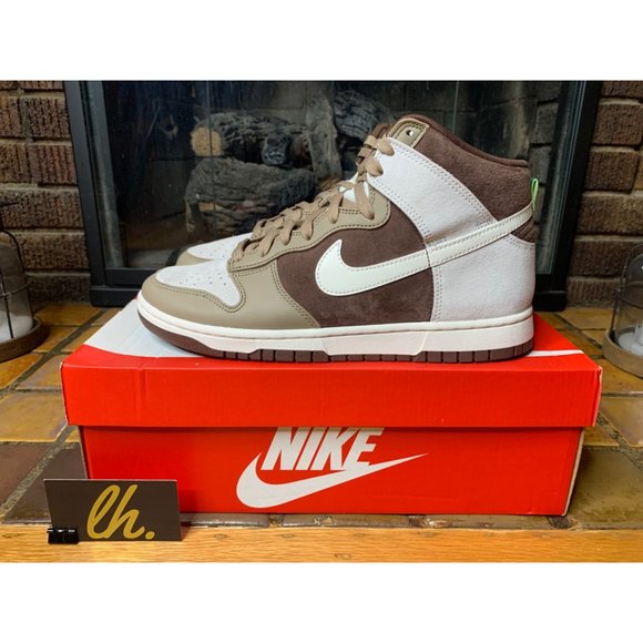 Mens 10 Nike Dunk High “Light Chocolate” Athletic Sneakers DH5348-100 - Picture 2 of 6